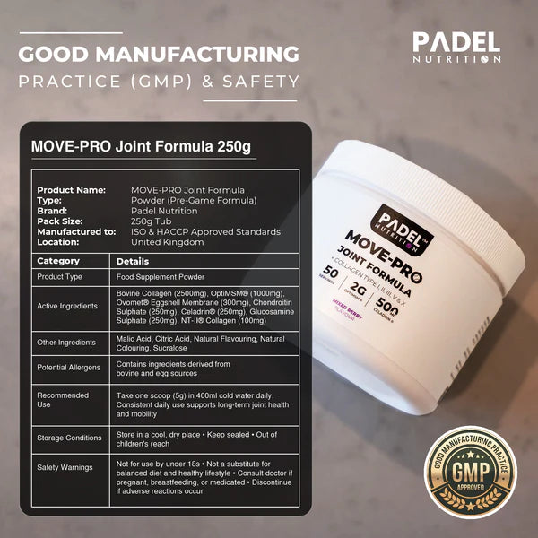 Padel Nutrition MOVE-PRO Joint Formula 250g - Padelspeed - UK padel and racket sports shop ()