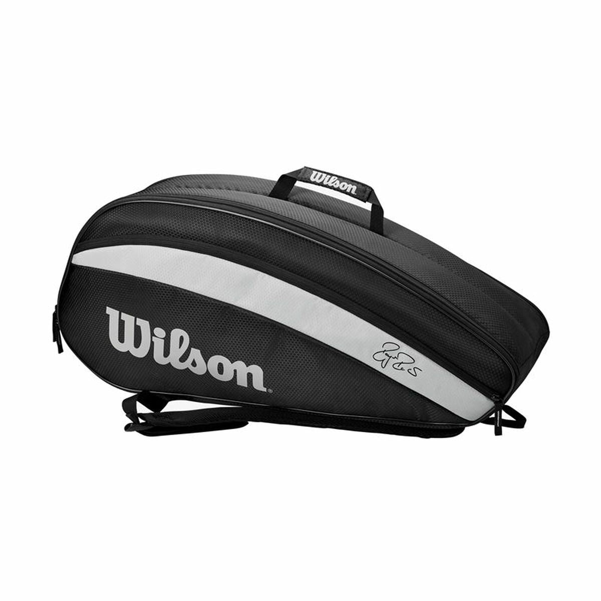 Tennis Racket Bag Wilson Roger Federer Team Black (6-Racket) - Padelspeed - UK padel and racket sports shop (Sports and outdoors, Tennis)