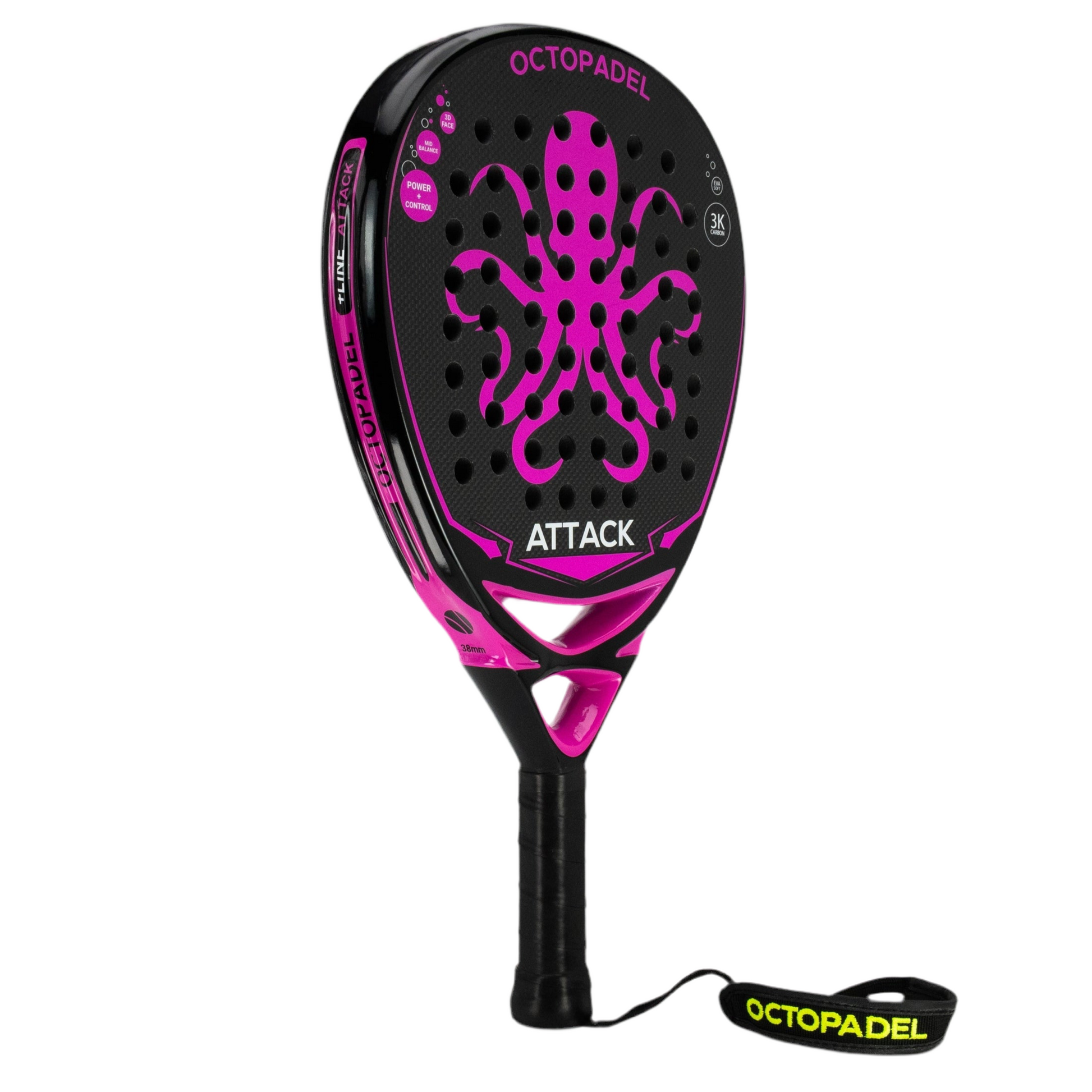 Padel Racket Octopadel Attack (Pink, Soft Feel) - Padelspeed - UK padel and racket sports shop ()