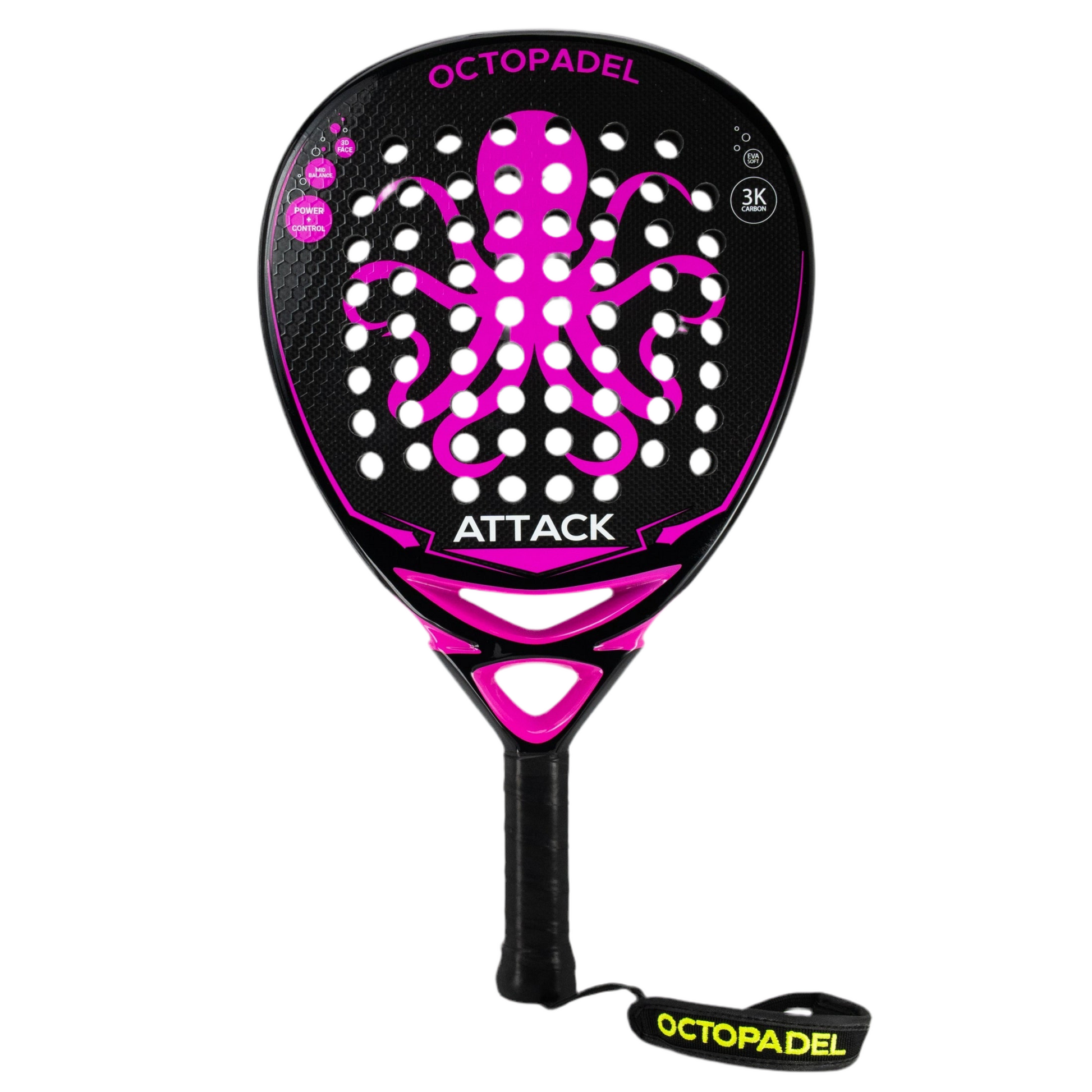 Padel Racket Octopadel Attack (Pink, Soft Feel) - Padelspeed - UK padel and racket sports shop ()