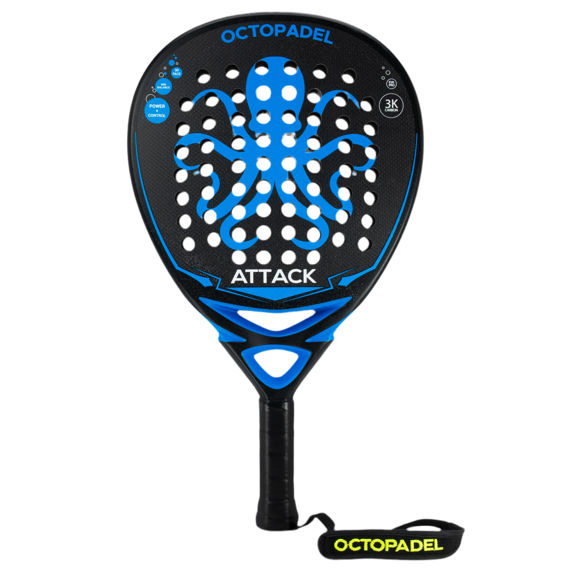 Padel Racket Octopadel Attack (Blue, Firm Feel) - Padelspeed - UK padel and racket sports shop ()