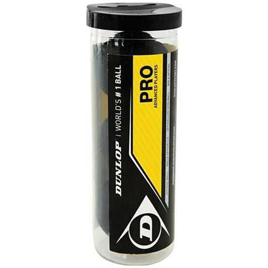 Squash Balls Dunlop Pro Double Yellow Dot (3 Ball Tube) - Padelspeed - UK padel and racket sports shop (Sports & Outdoors)