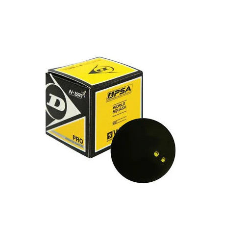 Squash Ball Dunlop Pro Double Yellow Dot (1 Ball) - Padelspeed - UK padel and racket sports shop (Sports & Outdoors)