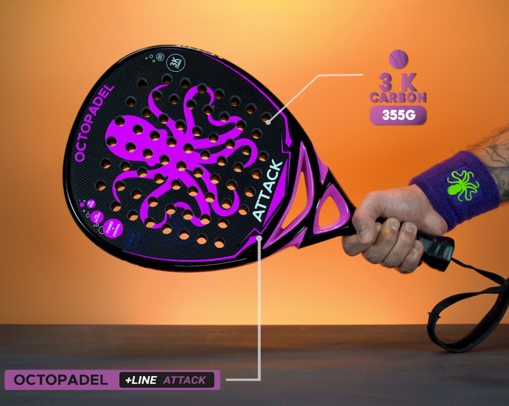 Padel Racket Octopadel Attack (Pink, Soft Feel) - Padelspeed - UK padel and racket sports shop ()