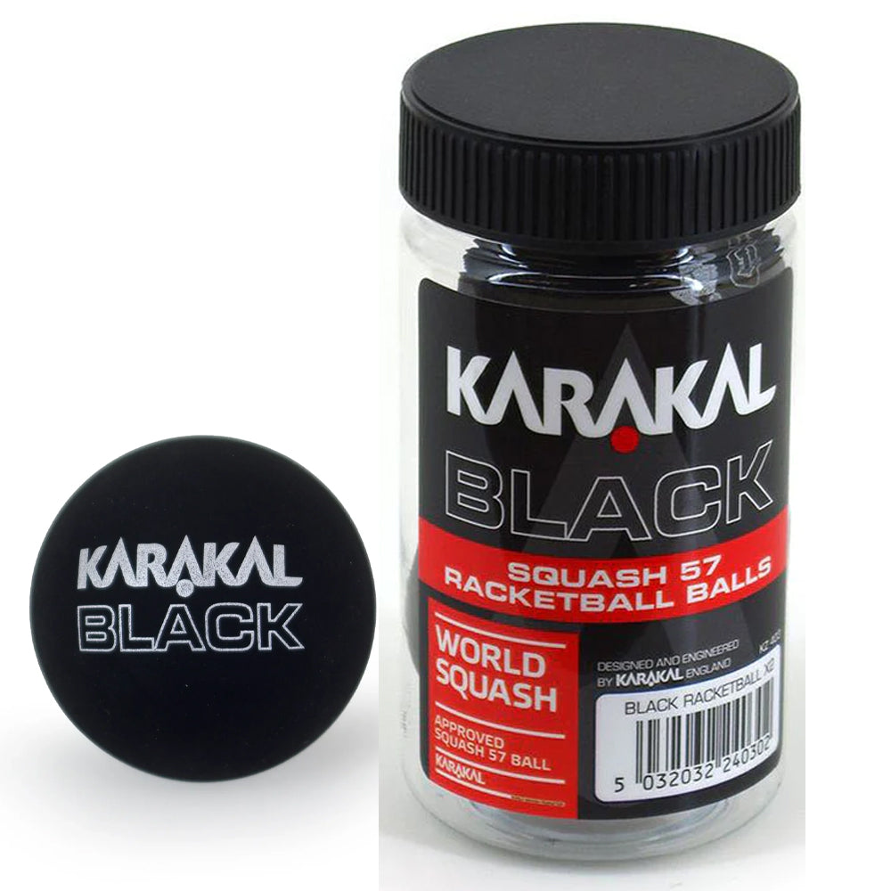 Racketball Ball Karakal Black (Tube of 2) - Padelspeed - UK padel and racket sports shop (Sports & Outdoors)