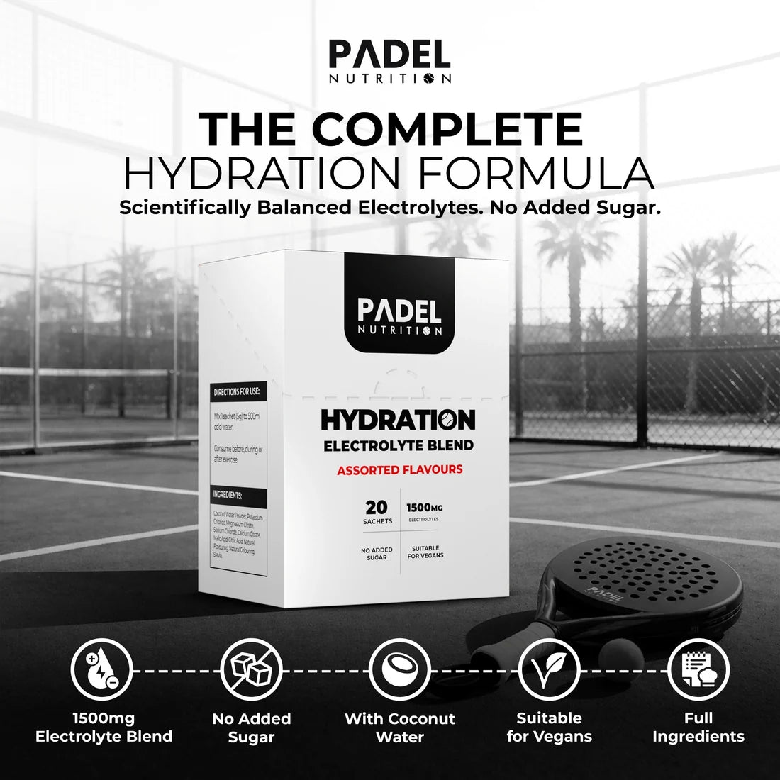 Padel Nutrition Hydration - 20 Sachet Box (Assorted Flavours)
