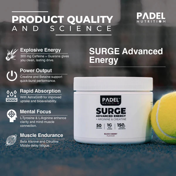 Padel Nutrition SURGE Advanced Energy 250g - Padelspeed - UK padel and racket sports shop ()