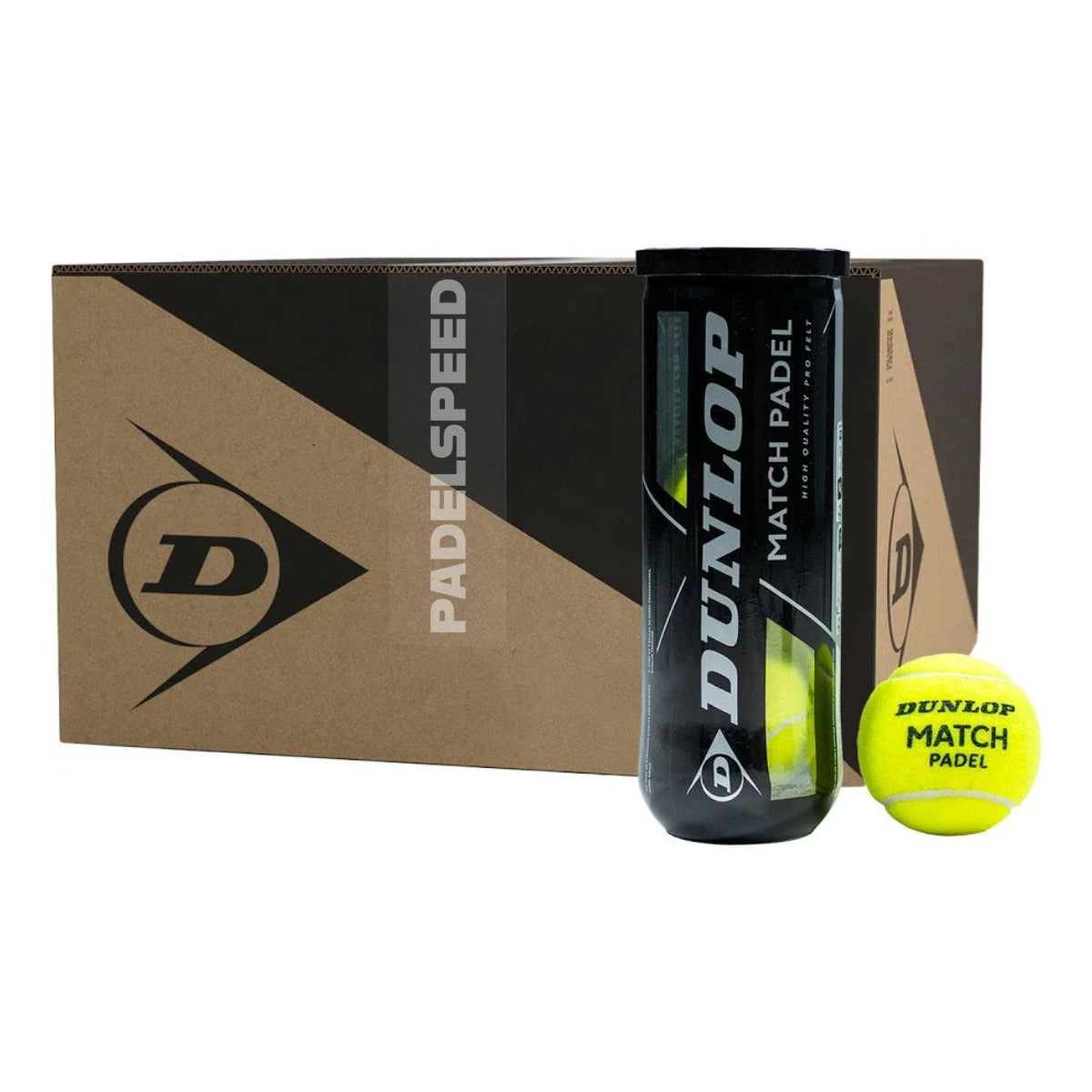 Padel Balls Dunlop Match Box of 24 Tubes (72 Balls)